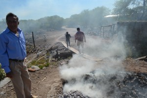 Insalubridad. La mayoría de los moradores trabajan en caleras, donde contraen afecciones