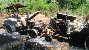 Maquinarias que fueron-incendiadas-en-un-ataque-anterior/Foto Abc