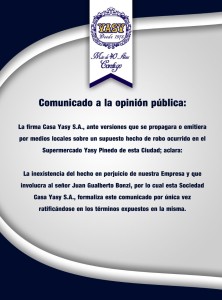 El comunicado