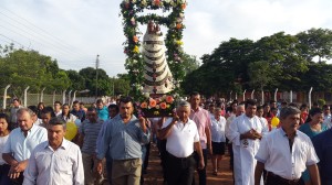 La procesión de la imagen de la Santa Patrona sigue siendo una de las actividades tradicionales.