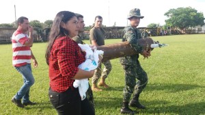 Momento en el cual la recien nacida era evacuada