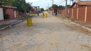Obra. Pavimento sobre Sgto. Pirelli, que va hacia Boquerón.