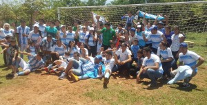 Parte del festejo de los campeones