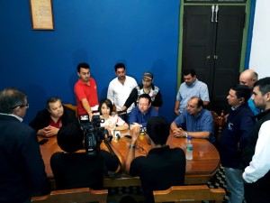 Los ediles durante la conferencia de prensa 