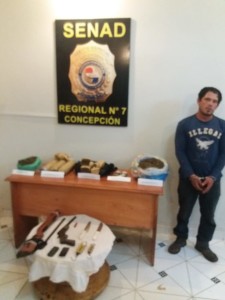 El detenido y lo incautado