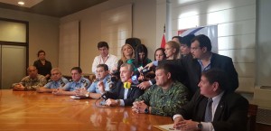 El vídeo fue dado a conocer en una conferencia de prensa. Foto: Radio Uno