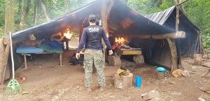 La droga fue posteriormente quemada con los campamentos