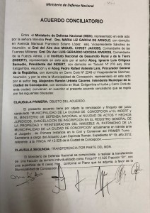 Documento. La Junta supuestamente no aprobó ningún acuerdo entre Concepción y el Ministerio de Defensa.