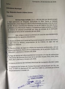 Documento. En el escrito se le solicitaron una serie de puntos a Alejandro Urbieta, pero no respondió.