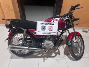 Recuperan motocicleta hurtada a militar tras operativo de Investigaciones