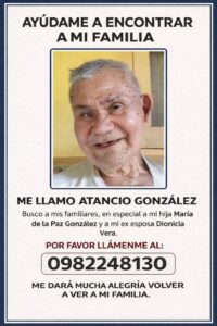 Don Atanacio González desea reencontrarse con su familia tras 30 años sin contacto