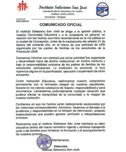 Institución salesiana se desmarca de violencia ocurrida en UPD