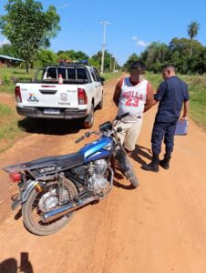 Policía recupera motocicleta hurtada y detiene a un joven en Horqueta