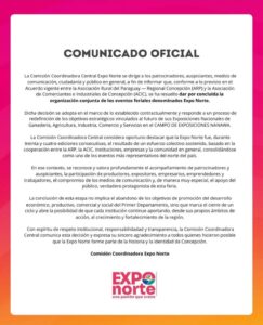 Expo Norte: anuncian el fin de la organización conjunta de la tradicional feria