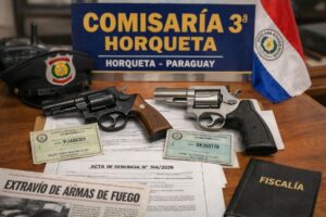 Horqueta: denuncian extravío de dos armas de fuego pertenecientes a un ciudadano alemán