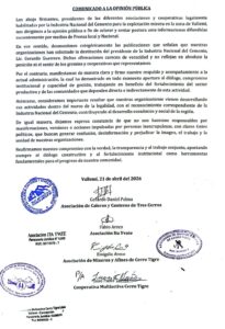 Otro sector minero respalda a la INC y rechazan versiones sobre pedido de destitución