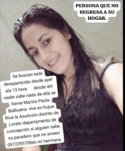 Mujer desaparece en Loreto y hallan rastros sospechosos en su vivienda