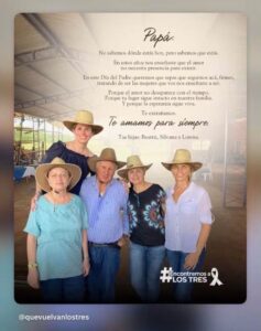 Emotivo mensaje de hijas a su padre desaparecido en el Día del Padre