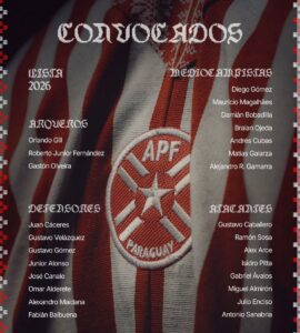 Alfaro definió los 26 convocados de Paraguay para el Mundial 2026