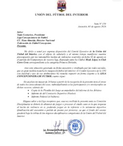 UFI exige informe urgente a la Liga Concepcionera tras incidentes en la primera final