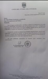 Liga Concepcionera presenta protesta y solicita los puntos ante Horqueteña