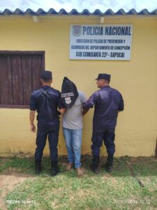 Hombre es aprehendido tras amenazar a su madre de 68 años con un machete y un cable en Yby Yaú